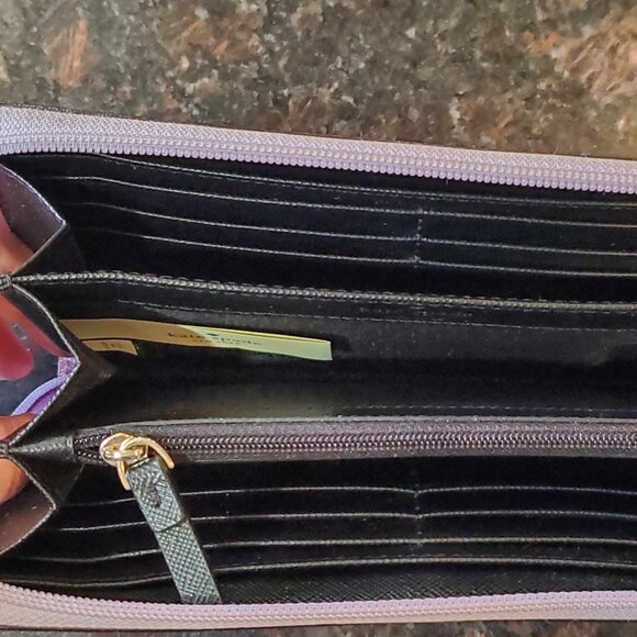 Kate Spade Purple Glitter Mavis Street Neda Contiental Zip around Wallet - Picture 7 of 9